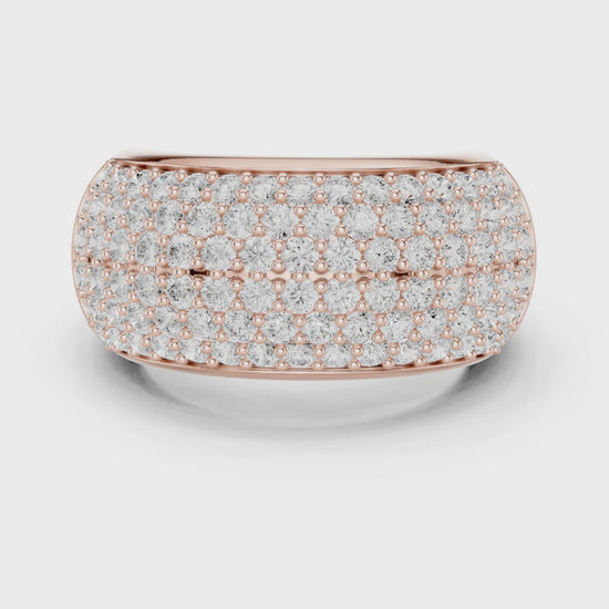 Grace Cluster Round Diamond Cocktail Ring in Rose Gold
