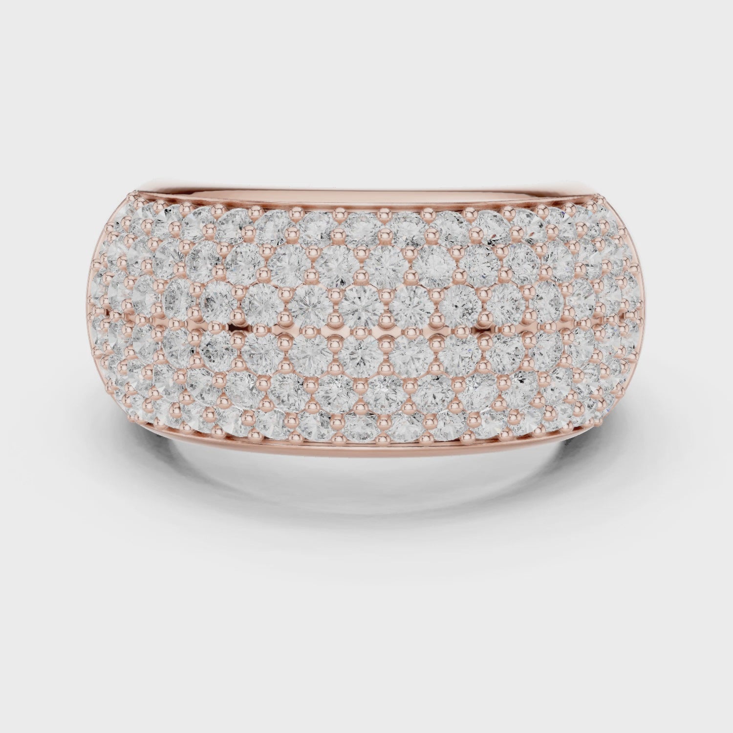 Grace Cluster Round Diamond Cocktail Ring in Rose Gold