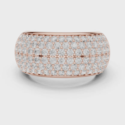 Grace Cluster Round Diamond Cocktail Ring in Rose Gold