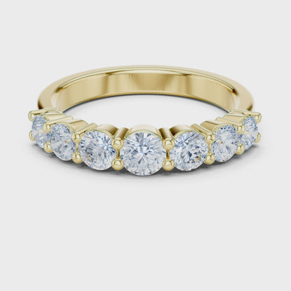 Eden Seven-Stone Round Diamond Anniversary Band in Yellow Gold