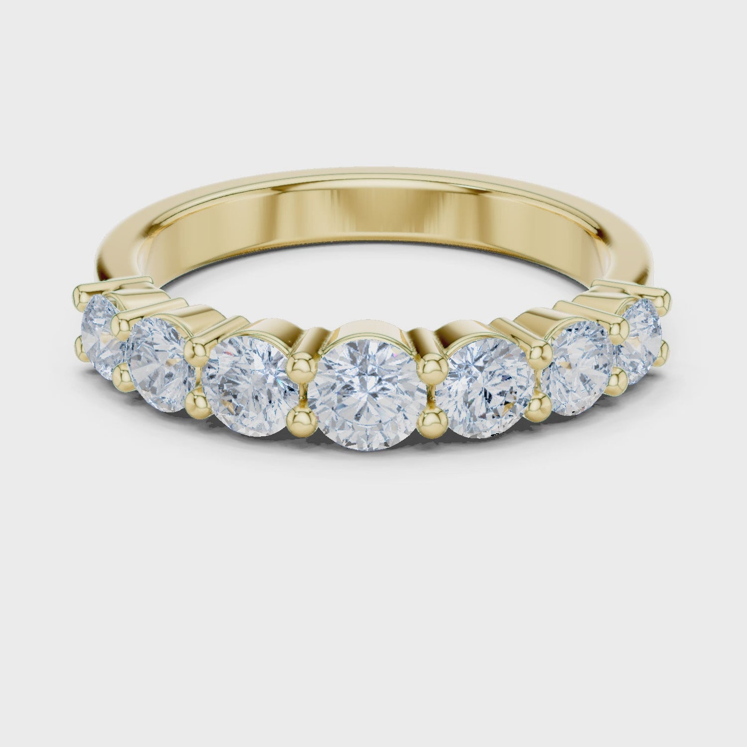 Eden Seven-Stone Round Diamond Anniversary Band in Yellow Gold