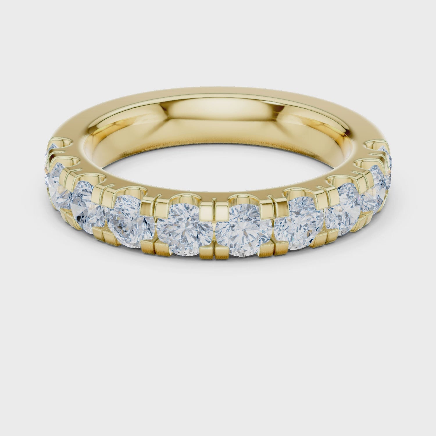 The Blush Round Diamond Eternity Band in Yellow Gold