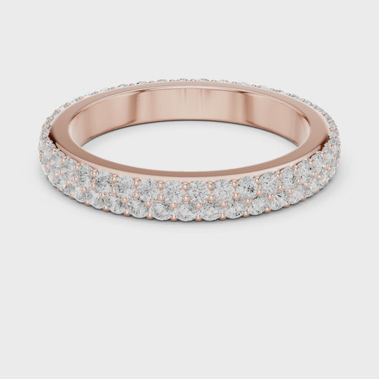 Iris Micropave Round Diamond Eternity Band in Rose Gold