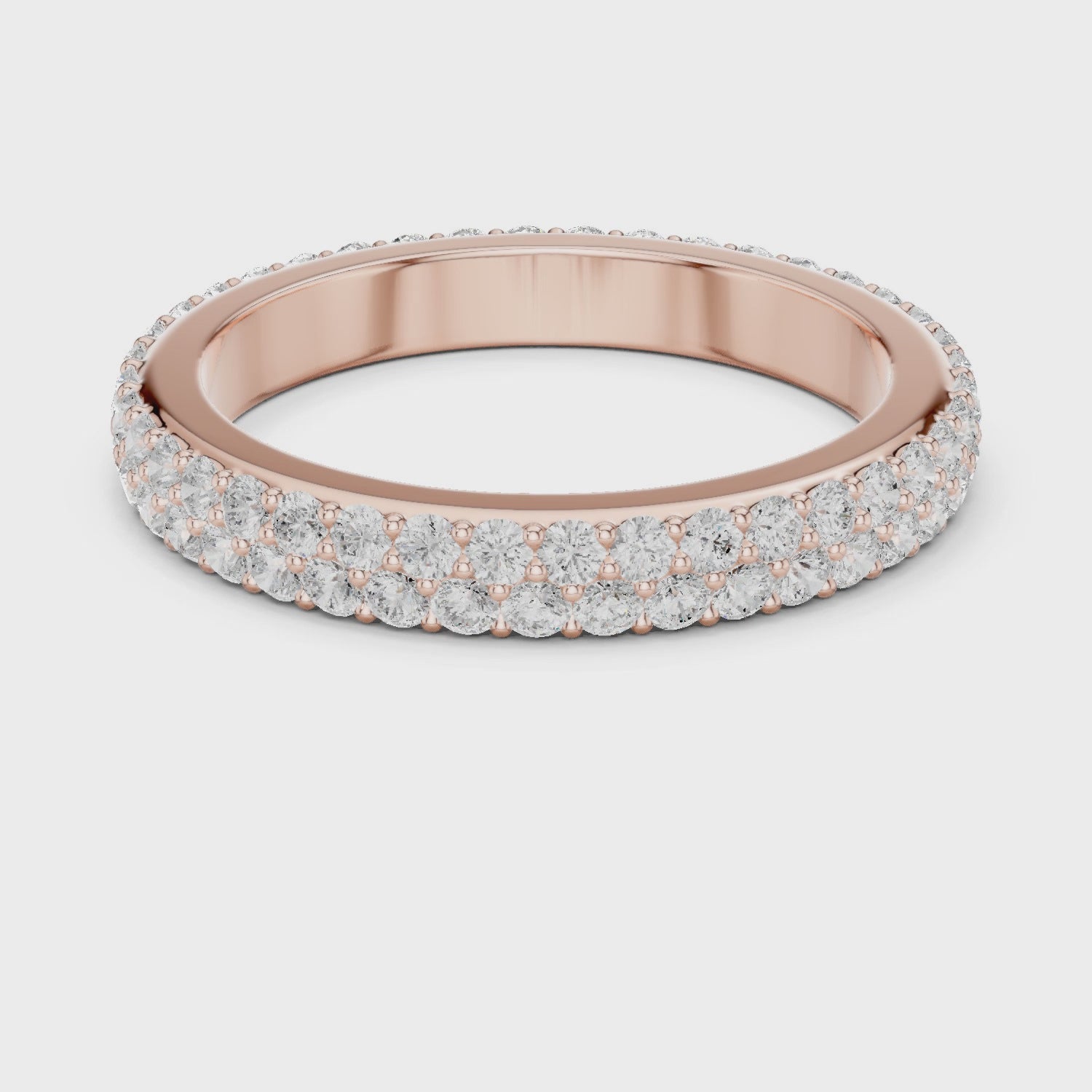 Iris Micropave Round Diamond Eternity Band in Rose Gold