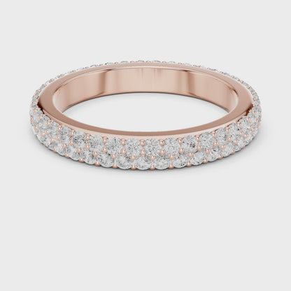 Iris Micropave Round Diamond Eternity Band in Rose Gold