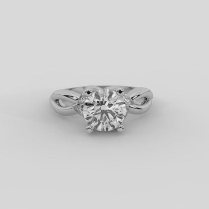 Luna Glow Twisted Marquise Diamond Engagement Ring in Platinum
