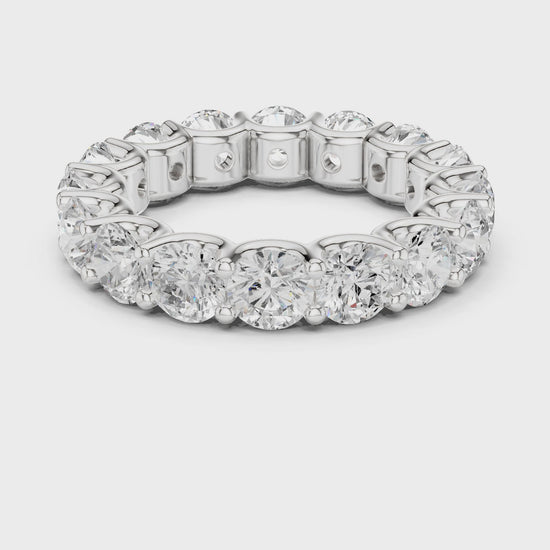 Warm Brilliance Round Diamond Eternity Band in Silver