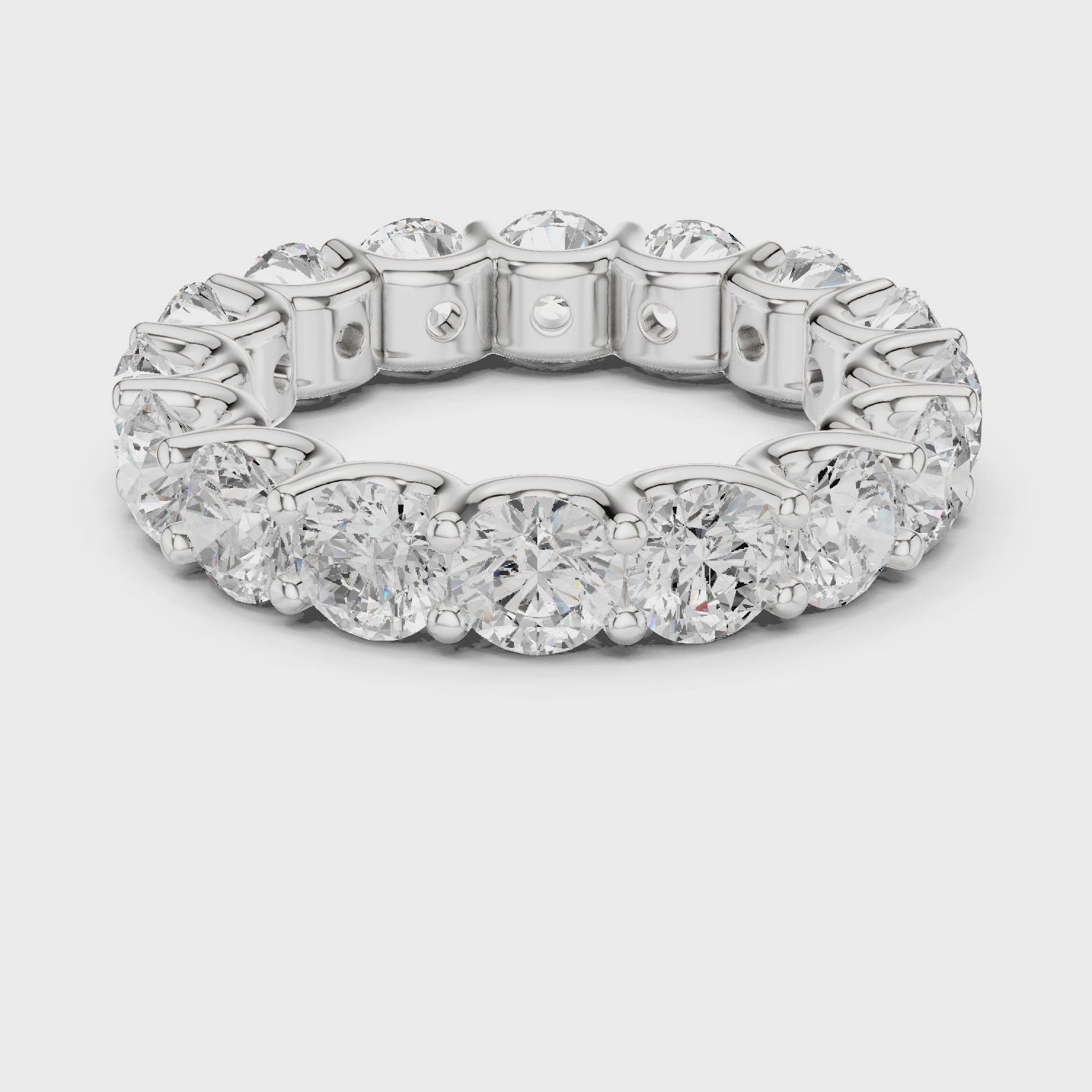 Warm Brilliance Round Diamond Eternity Band in Silver
