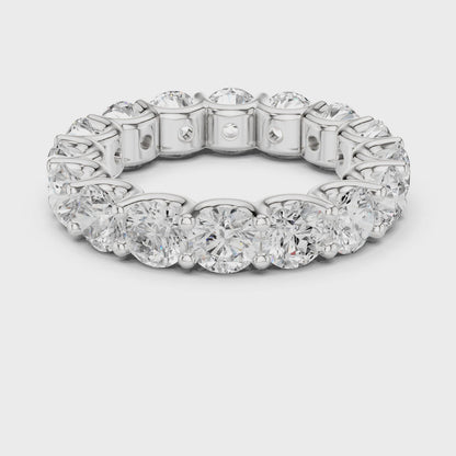 Warm Brilliance Round Diamond Eternity Band in Silver