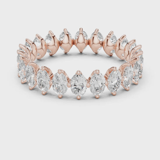 Stella Oval Diamond Eternity Band in Rose Gold