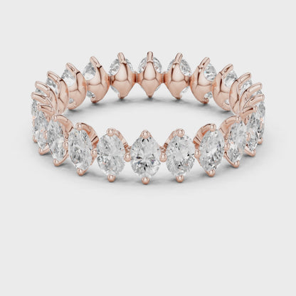 Stella Oval Diamond Eternity Band in Rose Gold