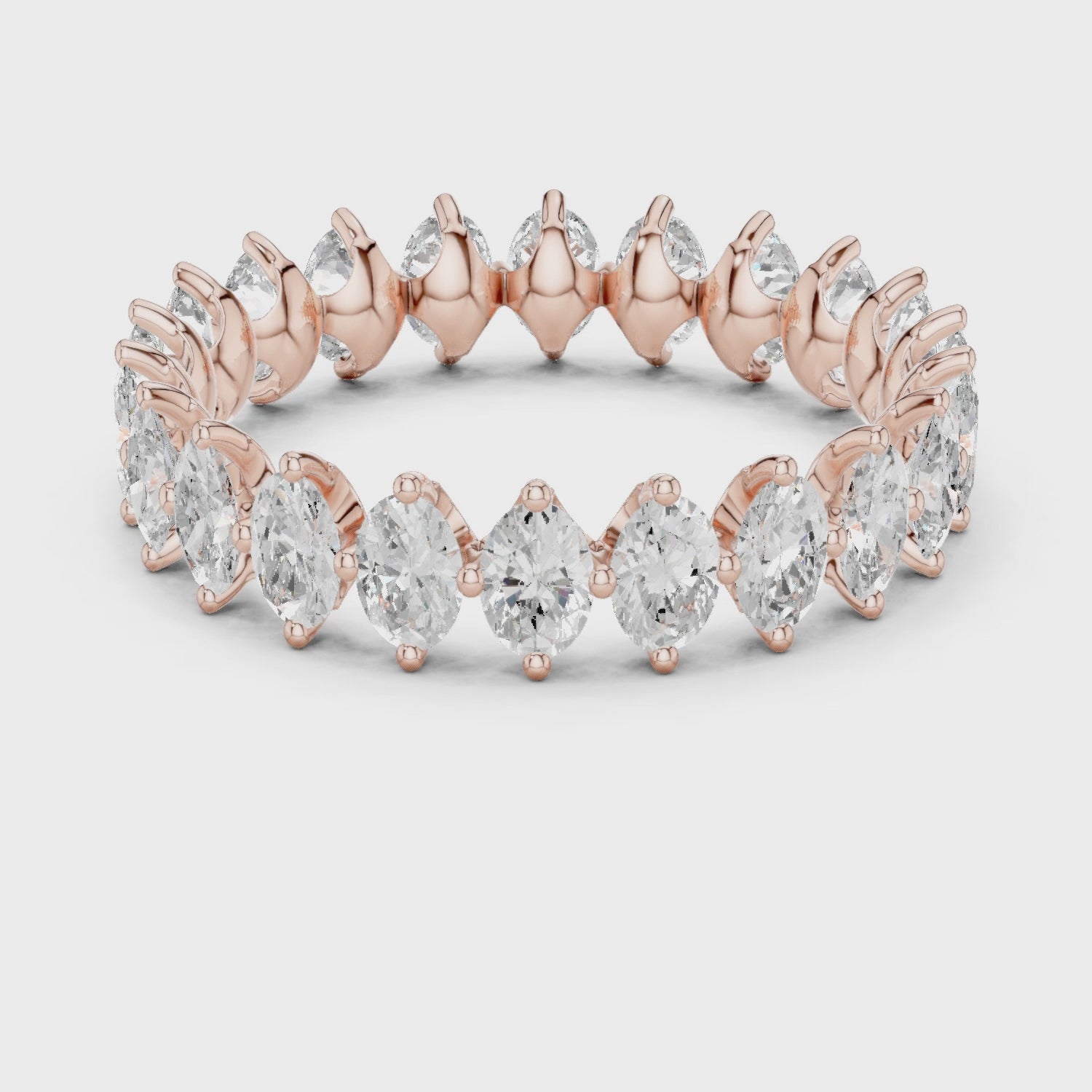 Stella Oval Diamond Eternity Band in Rose Gold