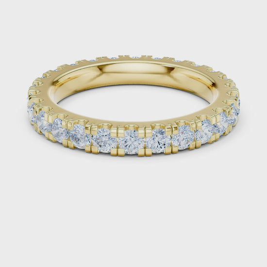 Luna Round Diamond Eternity Band in Yellow Gold