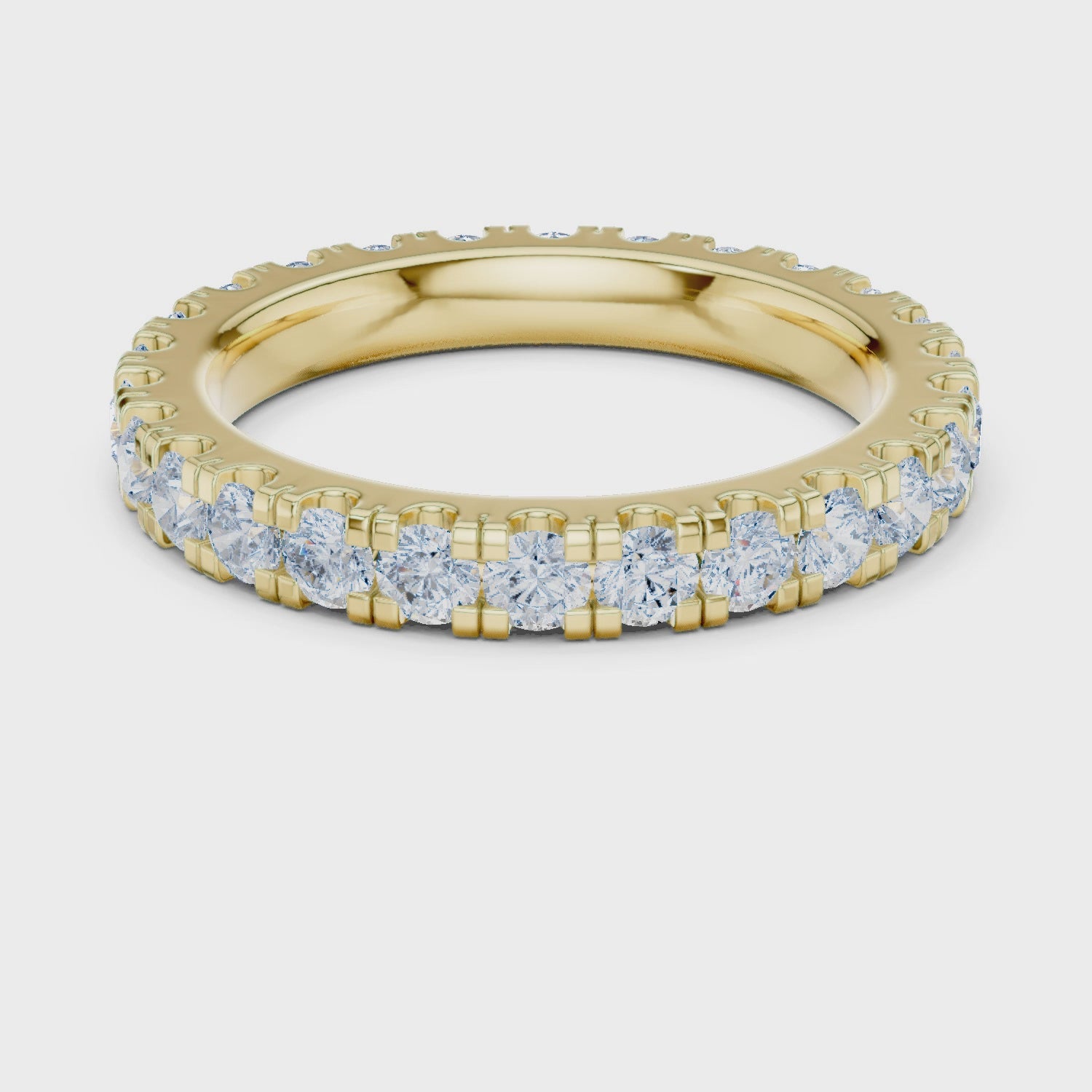 Luna Round Diamond Eternity Band in Yellow Gold