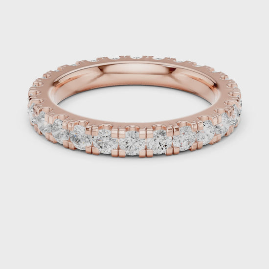 Luna Round Diamond Eternity Band in Rose Gold
