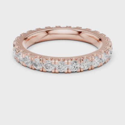 Luna Round Diamond Eternity Band in Rose Gold