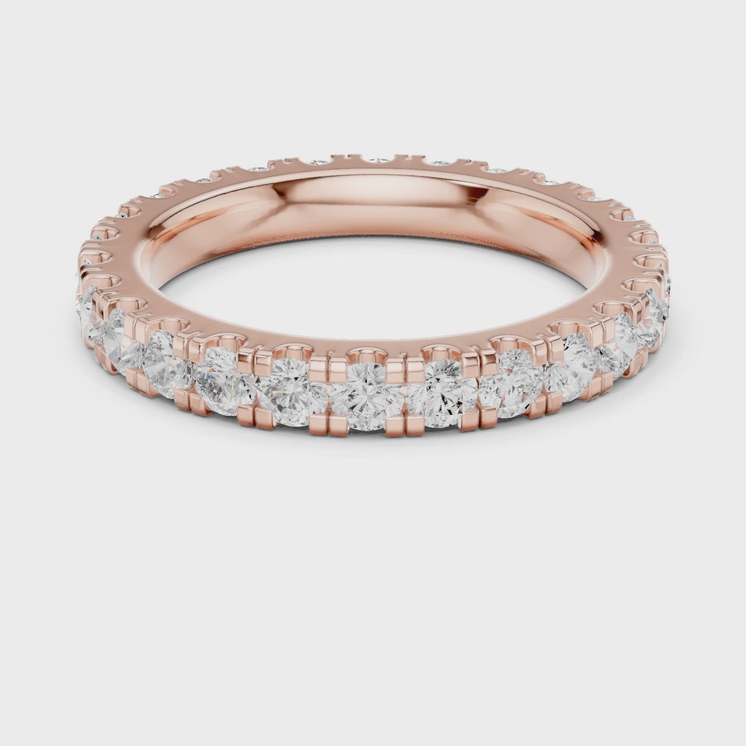 Luna Round Diamond Eternity Band in Rose Gold