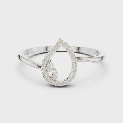 Wave Bypass Round Diamond Fashion Ring in Silver