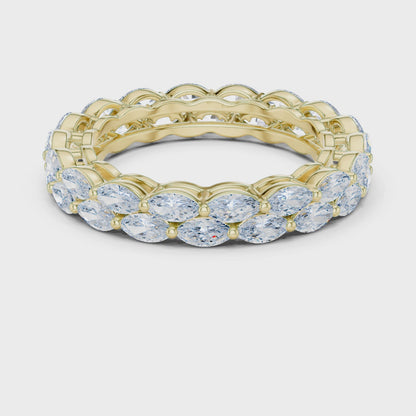 Iris Marquise Diamond Eternity Band in Yellow Gold
