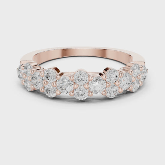 Eden Cluster Round Diamond Anniversary Band in Rose Gold