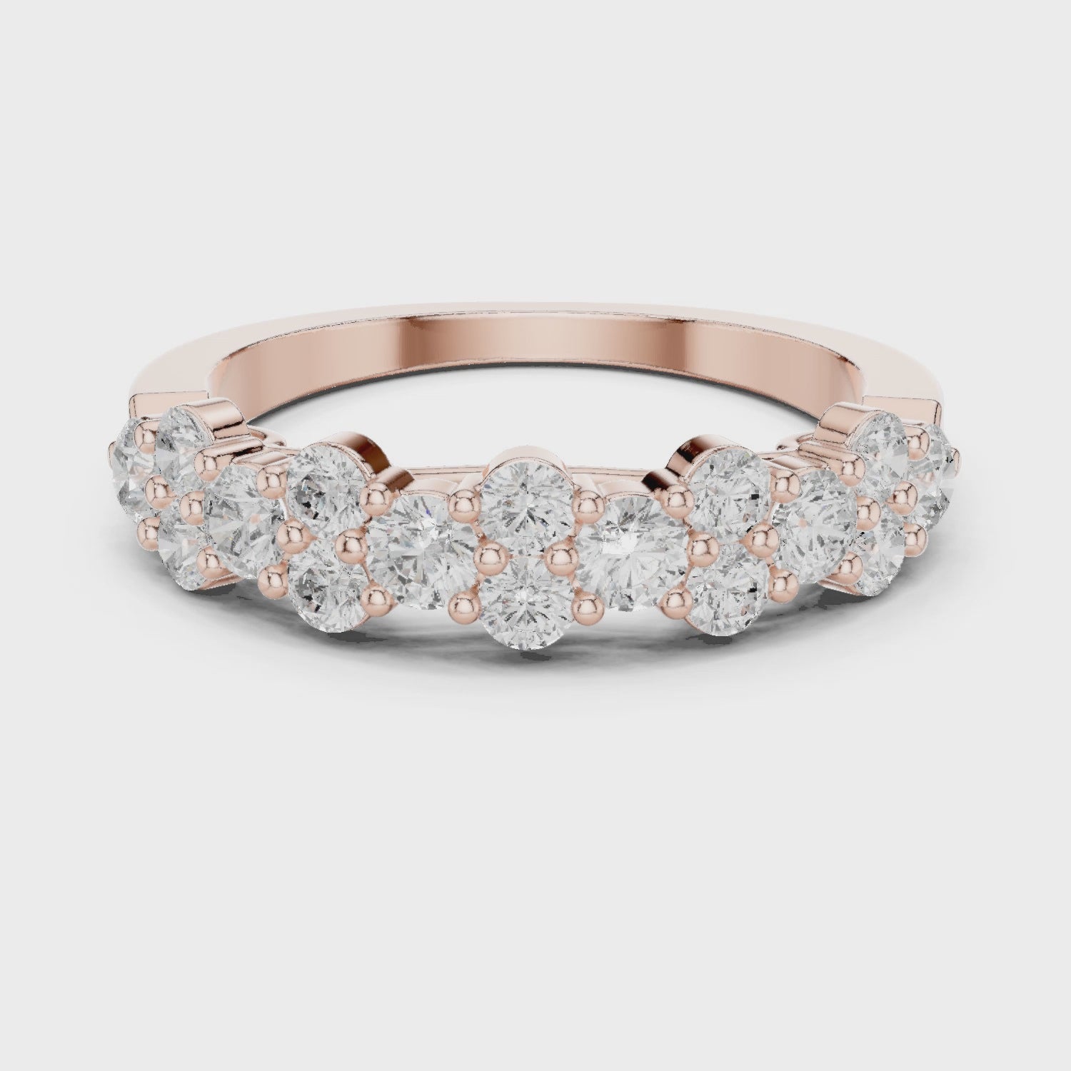 Eden Cluster Round Diamond Anniversary Band in Rose Gold