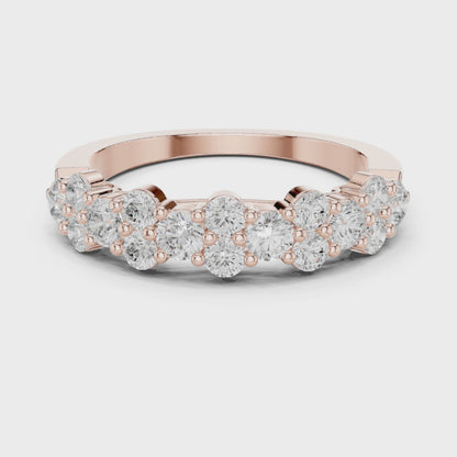 Eden Cluster Round Diamond Anniversary Band in Rose Gold