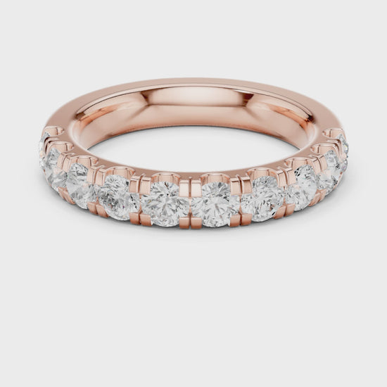 Iris Bar Round Diamond Eternity Band in Rose Gold