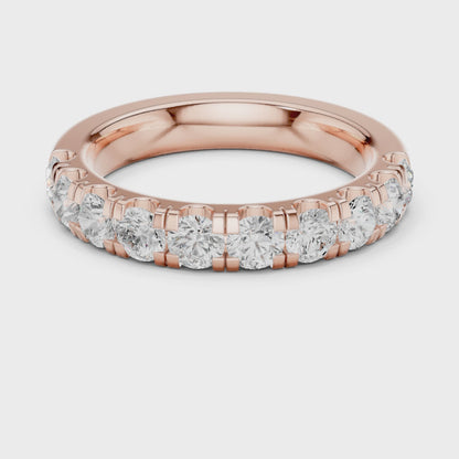 Iris Bar Round Diamond Eternity Band in Rose Gold