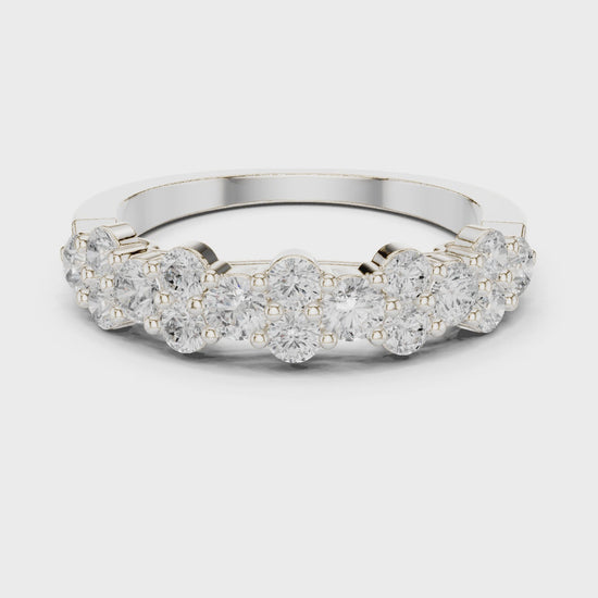 Eden Cluster Round Diamond Anniversary Band in Silver