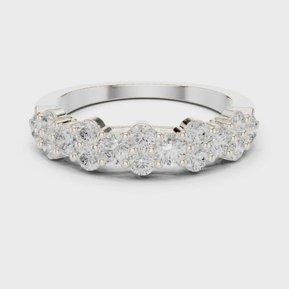 Eden Cluster Round Diamond Anniversary Band in Silver