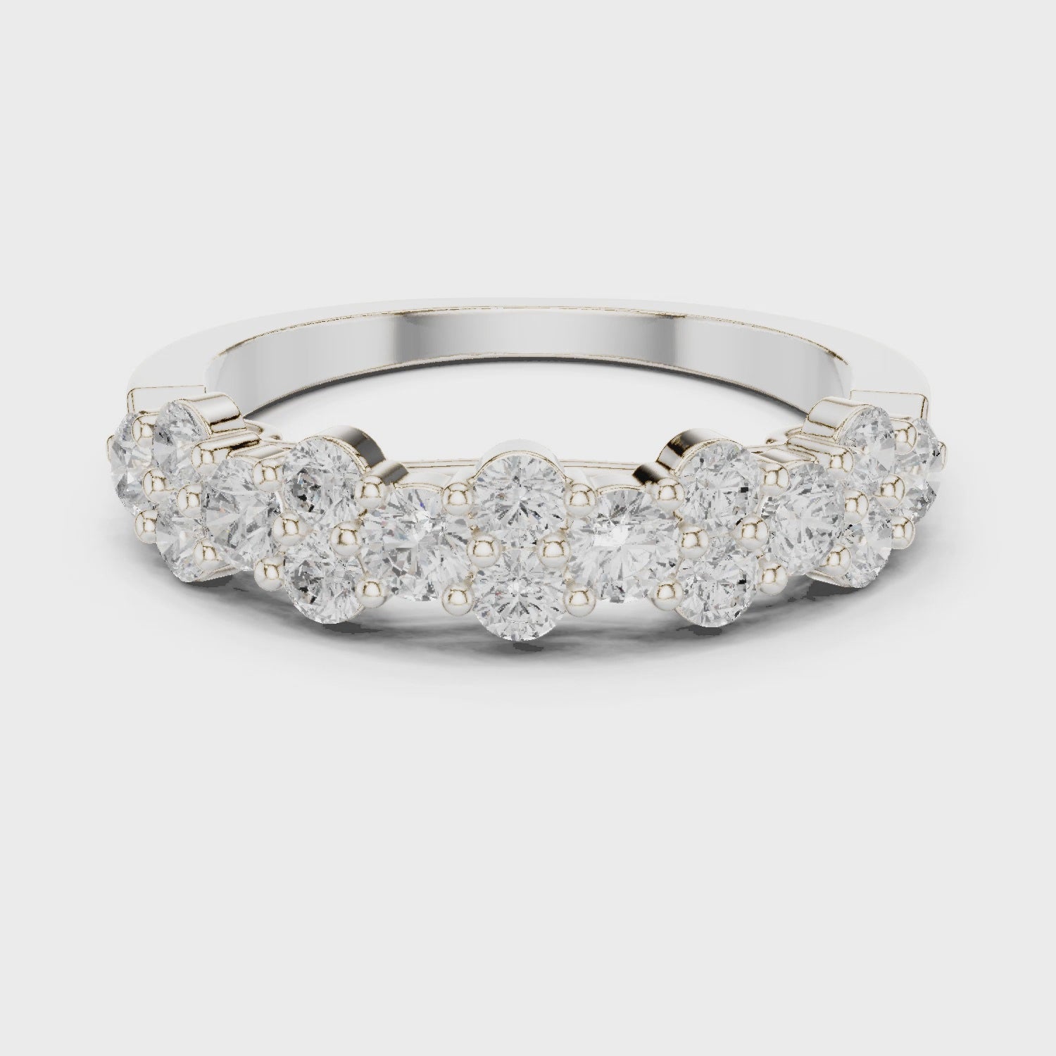 Eden Cluster Round Diamond Anniversary Band in Silver