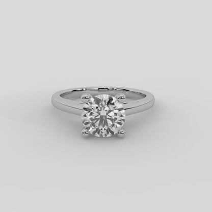Emmeline Secret Solitaire Emerald Diamond Engagement Ring in Platinum