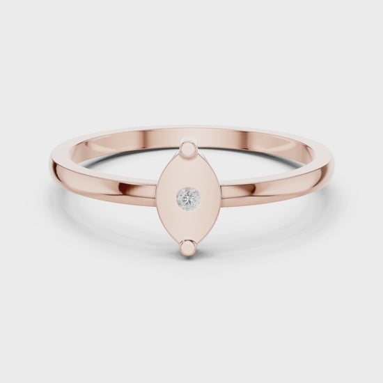 Petal Bezel Round Diamond Fashion Ring in Rose Gold