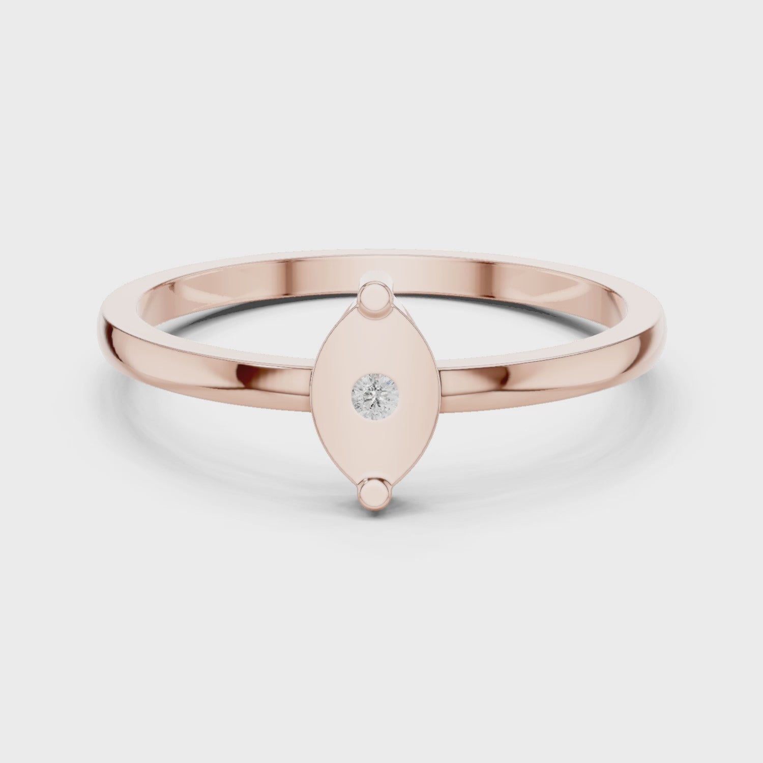 Petal Bezel Round Diamond Fashion Ring in Rose Gold