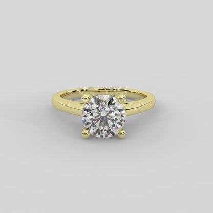 Emmeline Secret Solitaire Emerald Diamond Engagement Ring in Yellow Gold
