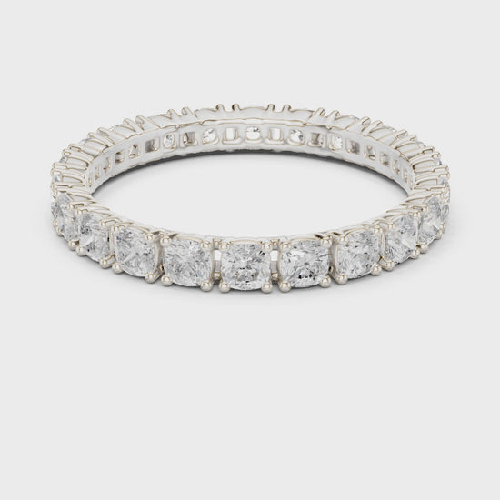 The Crown Cushion Diamond Eternity Band in Silver