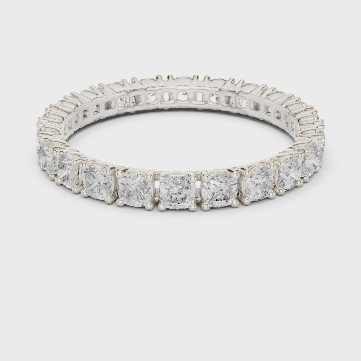 The Crown Cushion Diamond Eternity Band in Silver
