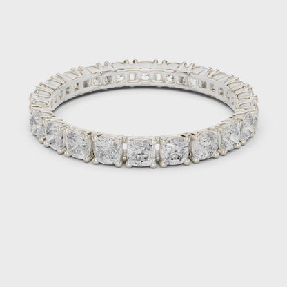 The Crown Cushion Diamond Eternity Band in Silver