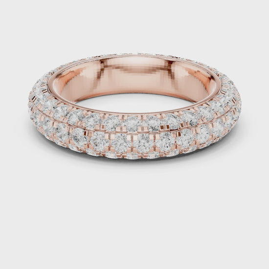 Grace Micropave Round Diamond Eternity Band in Rose Gold