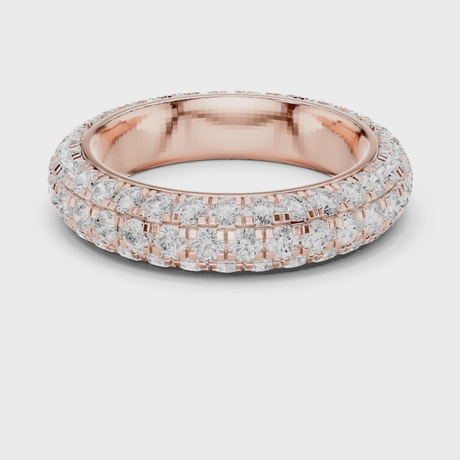 Grace Micropave Round Diamond Eternity Band in Rose Gold