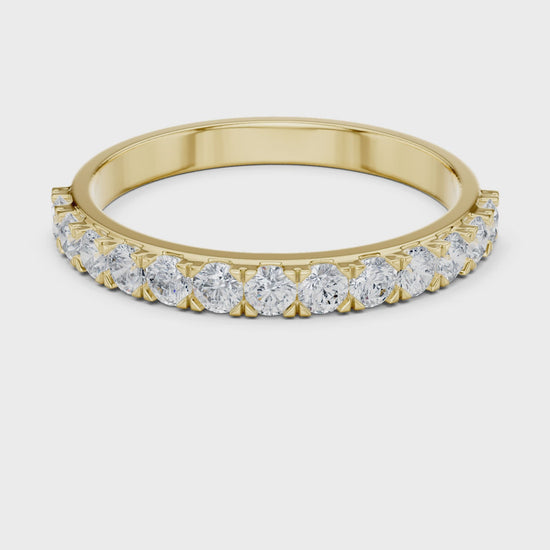 The Ethereal Eternity Round Diamond Ring in Yellow Gold