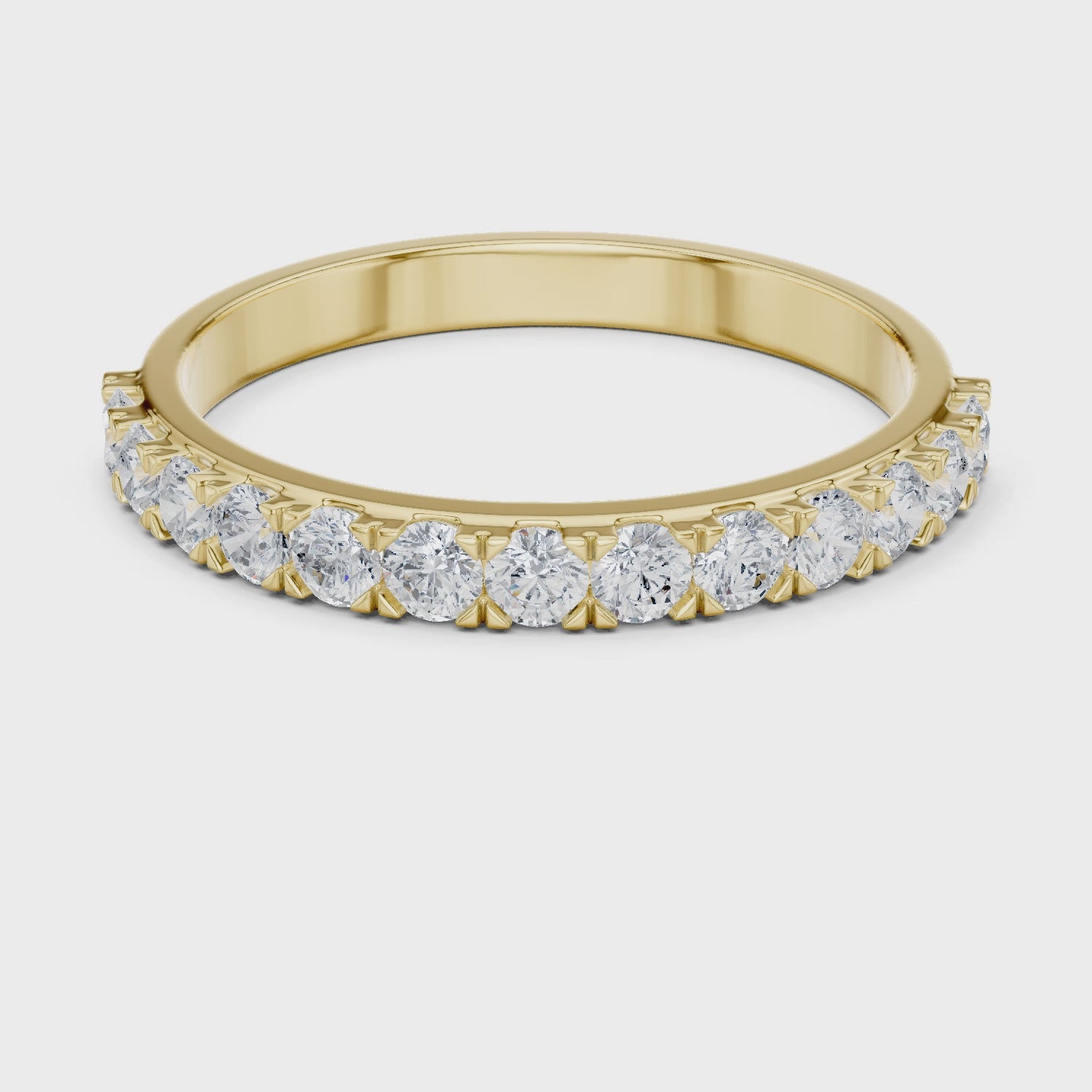The Ethereal Eternity Round Diamond Ring in Yellow Gold
