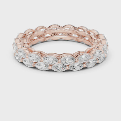 Iris Marquise Diamond Eternity Band in Rose Gold