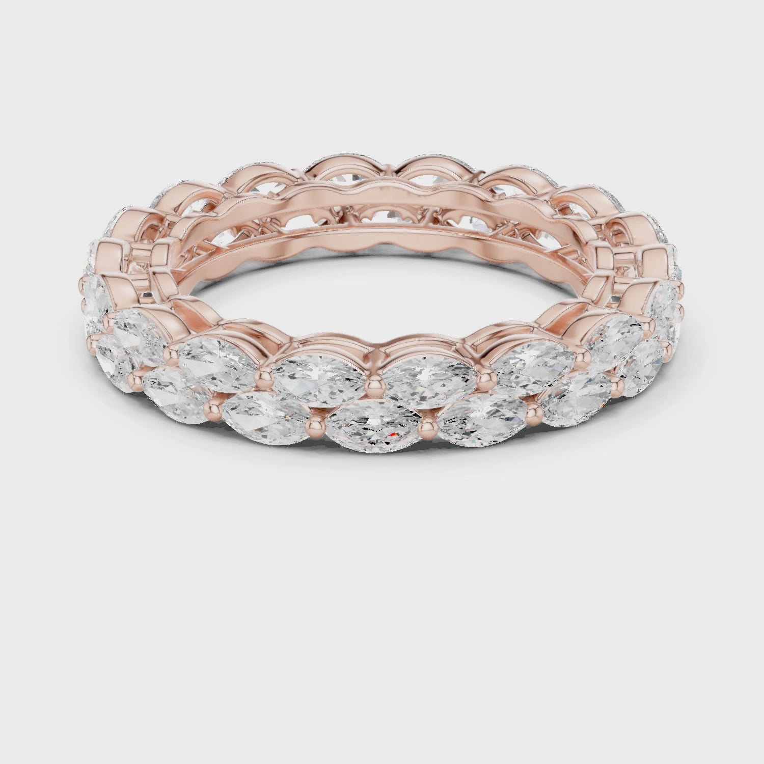 Iris Marquise Diamond Eternity Band in Rose Gold