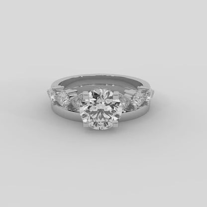 Clara Splendor Solitaire Round Diamond Engagement Ring in Silver