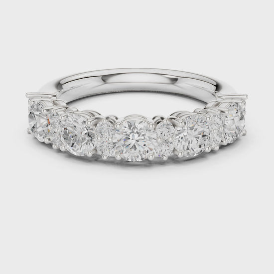 Luminescence Alternating Round Diamond Anniversary Band in Silver