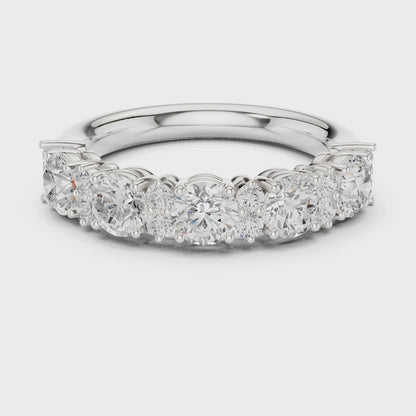 Luminescence Alternating Round Diamond Anniversary Band in Silver