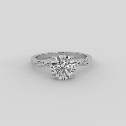 Iris Twist Asscher Diamond Engagement Ring in Silver