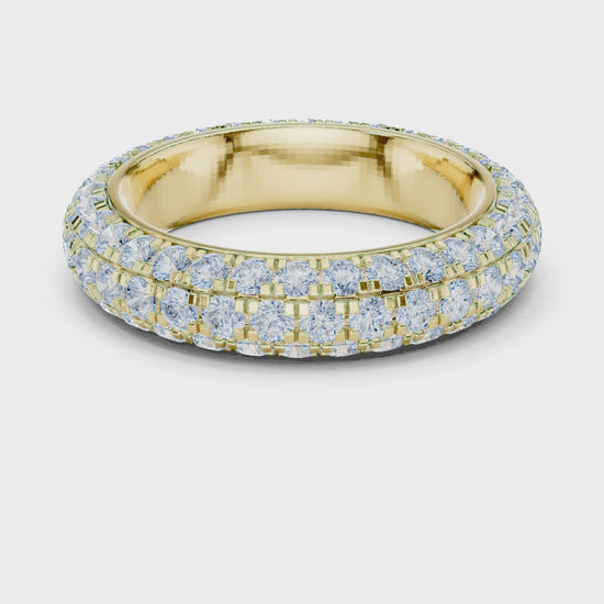 Grace Micropave Round Diamond Eternity Band in Yellow Gold