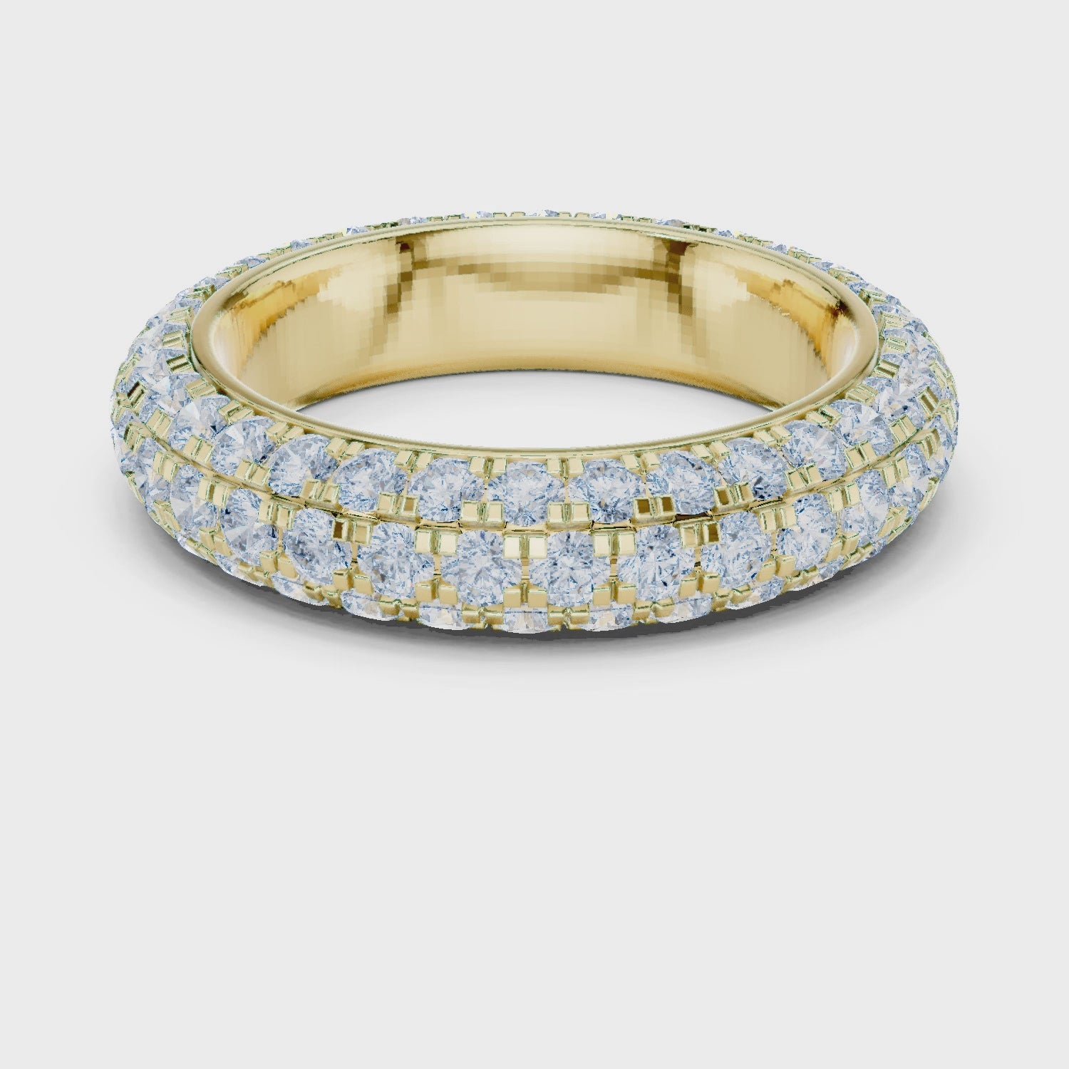 Grace Micropave Round Diamond Eternity Band in Yellow Gold